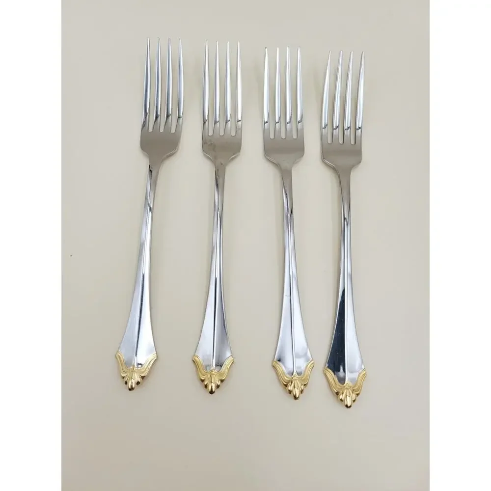 Vtg Oneida Community Golden Affection Flatware Set Gold Stainless 20pc